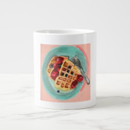Waffles and Berries Grote Koffiekop