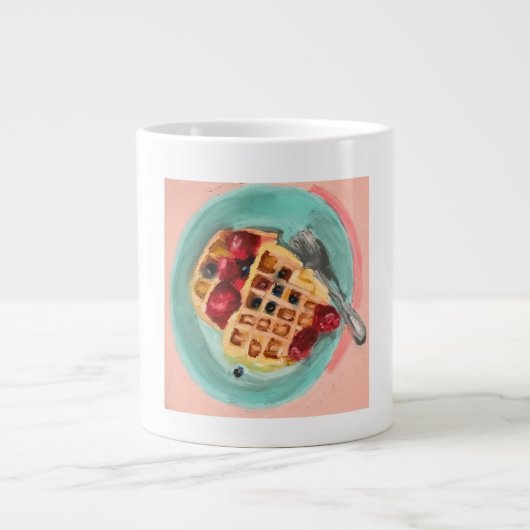 Waffles and Berries Grote Koffiekop (Voorkant)
