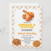 Waffles and chicken party Invitation Kaart (Voorkant / Achterkant)