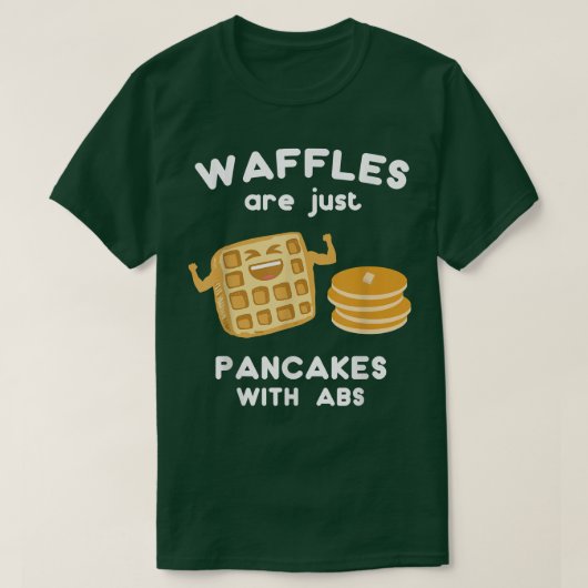 Waffles are just Pancakes with ABS Funny Pun T-shirt (Design voorkant)