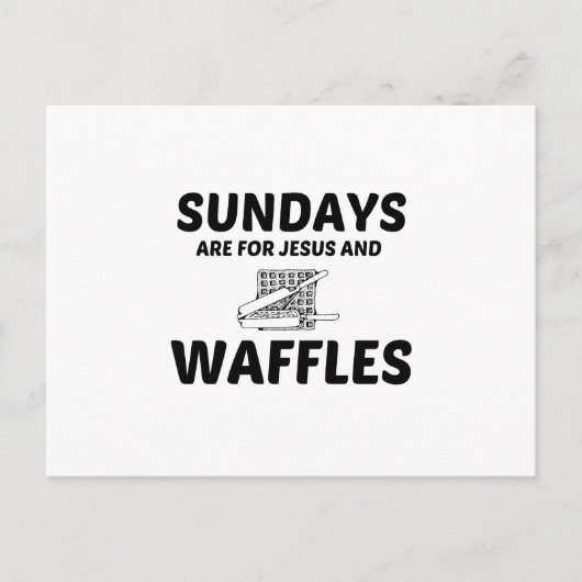 WAFFLES EN JESUS SUNDAY BRIEFKAART (Voorkant)