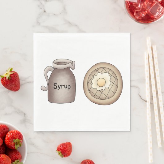 Waffles en maple Syrup Food Napkins Servet (Insitu)