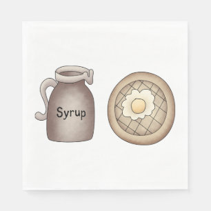 Waffles en maple Syrup Food Napkins Servet