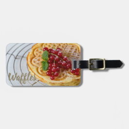 Waffles homemade met curranten voor zoete tand bagagelabel