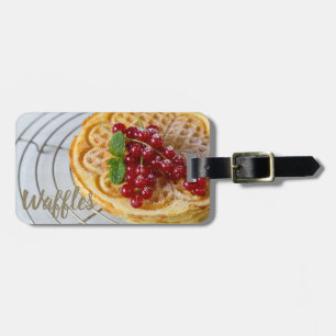 Waffles homemade met curranten voor zoete tand bagagelabel