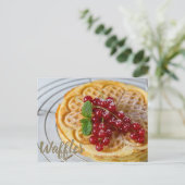 Waffles homemade met curranten voor zoete tand briefkaart (Staand voorkant)