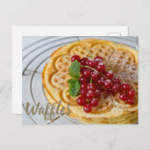 Waffles homemade met curranten voor zoete tand briefkaart (Voorkant / Achterkant)