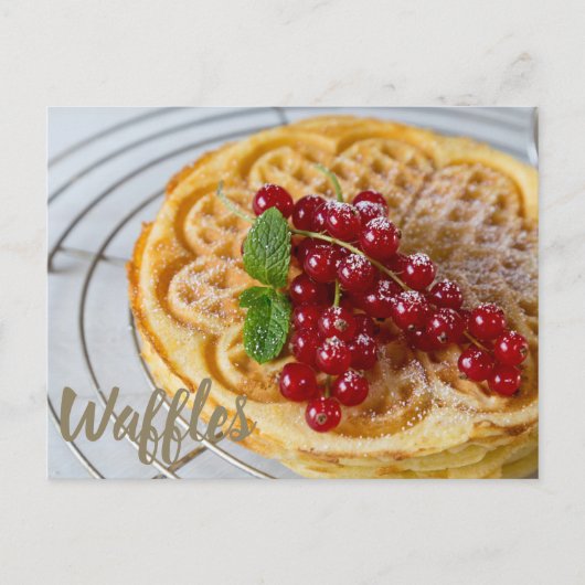Waffles homemade met curranten voor zoete tand briefkaart (Voorkant)