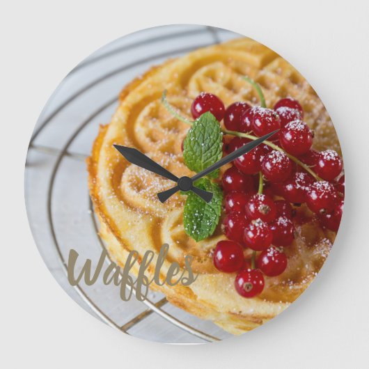 Waffles homemade met curranten voor zoete tand grote klok (Voorkant)