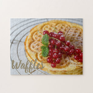 Waffles homemade met curranten voor zoete tand legpuzzel