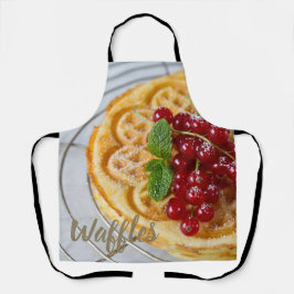 Waffles homemade met curranten voor zoete tand schort