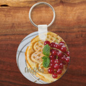 Waffles homemade met curranten voor zoete tand sleutelhanger (Voorkant)