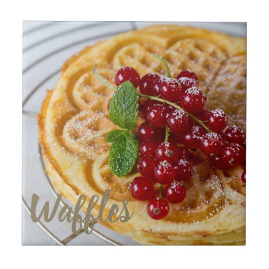 Waffles homemade met curranten voor zoete tand tegeltje (Voorkant)