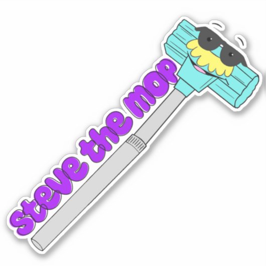 Waffles&Mochi-StevetheMop-Vinyl Sticker (Voorkant)