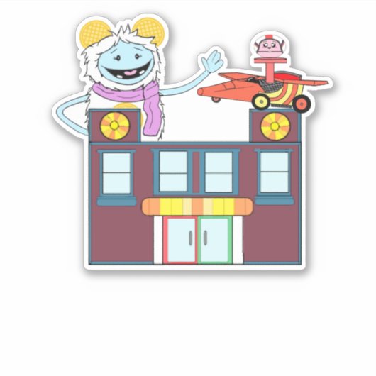 Waffles + Mochi-Vinyl Sticker (Voorkant)