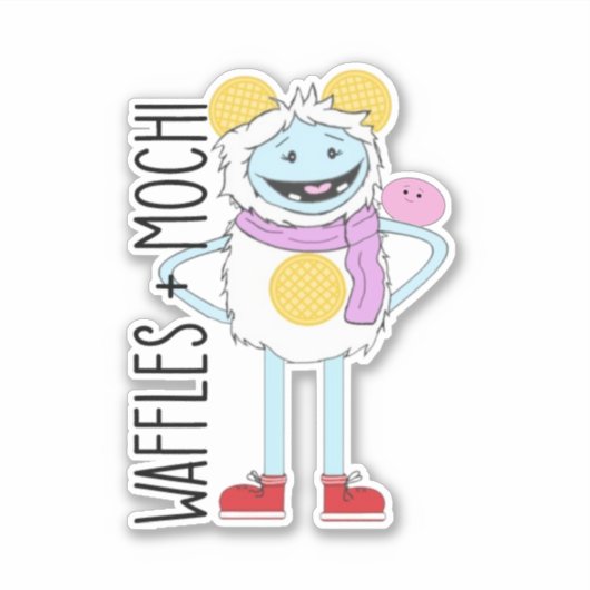 Waffles&Mochi-Vinyl Sticker (Voorkant)