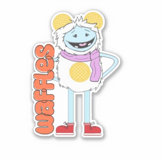 Waffles&Mochi-Waffles Vinyl Sticker (Voorkant)