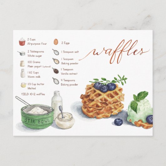 Waffles Recept Kaart (Voorkant)