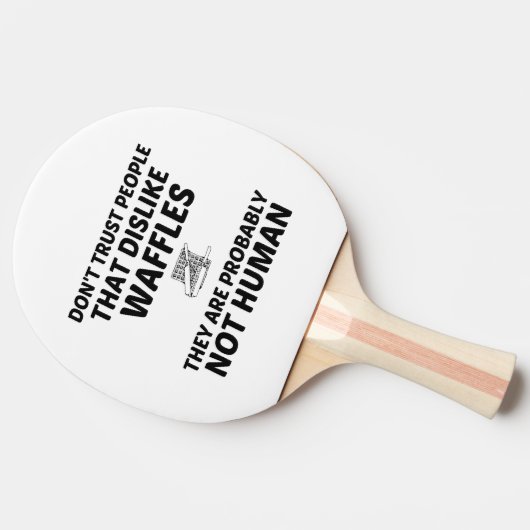 WAFFLES ZIEN NIET MENSELIJK TAFELTENNISBATJE (Zijkant)