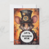 Wafflewhisk Dank u Steampunk dier Custom Bedankkaart (Voorkant)