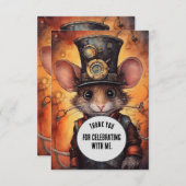 Wafflewhisk Dank u Steampunk dier Custom Bedankkaart (Voorkant / Achterkant)