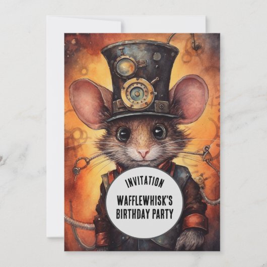 Wafflewhisk Steampunk Dier Aangepaste naam Kaart (Voorkant)