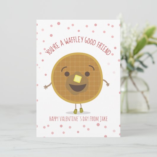 Waffley Goede Vriend Waffle Kind Klaslokaal Valent (Staand voorkant)