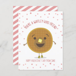 Waffley Goede Vriend Waffle Kind Klaslokaal Valent Briefkaart