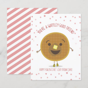 Waffley Goede Vriend Waffle Kind Klaslokaal Valent Briefkaart