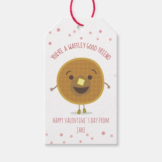 Waffley Goede Vriend Waffle Kind Klaslokaal Valent Cadeaulabel (Voorkant)