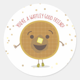Waffley Good Friend Waffle Valentijn Kinder Ronde Sticker