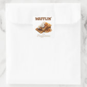 Wafflin’ naar geluk vierkante sticker (Tas)