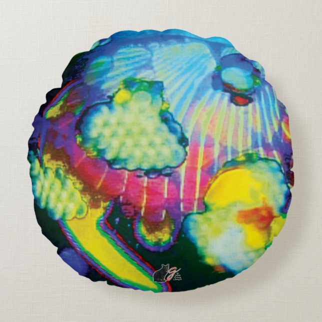 Waftappen Rond Kussen (Voorkant)