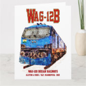 WAG-12B locomotief. goederentrein van de Indiase s Bedankkaart (Voorkant)