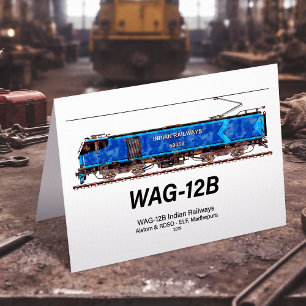 WAG-12B locomotief. goederentrein van de Indiase s Bedankkaart