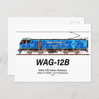 WAG-12B locomotief. goederentrein van de Indiase s Briefkaart