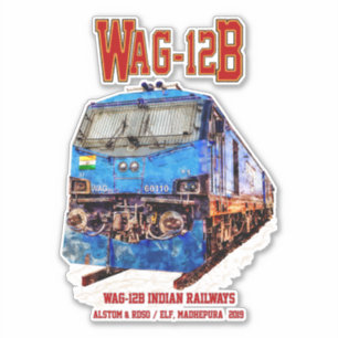 WAG-12B locomotief. goederentrein van de Indiase s Sticker