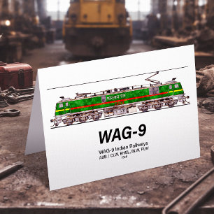 WAG-9 locomotief. goederentrein van de Indiase spo Bedankkaart