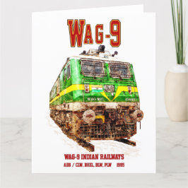 WAG-9 locomotief. goederentrein van de Indiase spo Bedankkaart