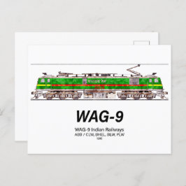 WAG-9 locomotief. goederentrein van de Indiase spo Briefkaart