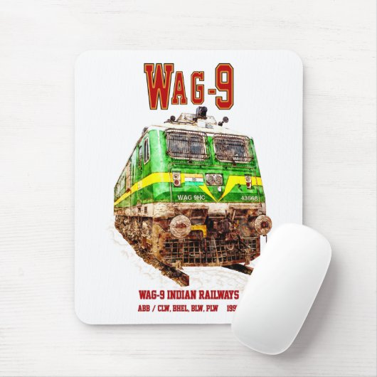 WAG-9 locomotief. goederentrein van de Indiase spo Muismat (Met muis)
