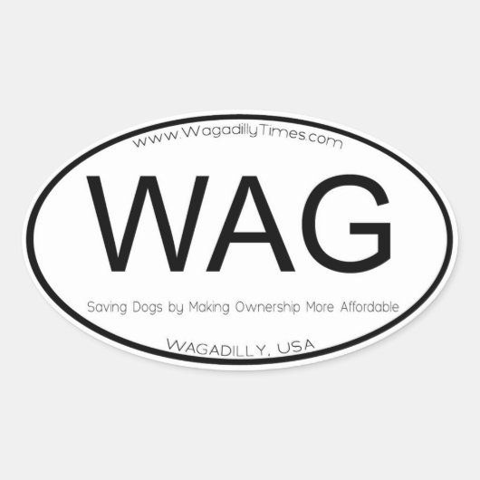 WAG-decimebumpersticker Ovale Sticker (Voorkant)