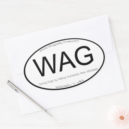 WAG-decimebumpersticker Ovale Sticker (Envelop)