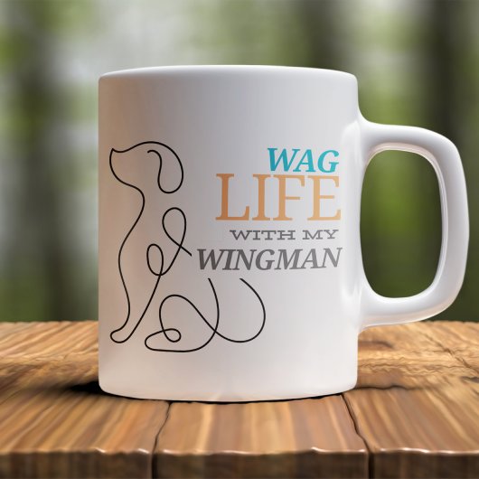 Wag leven met mijn wingman hondeneigenaar grote koffiekop