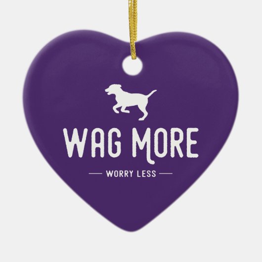 Wag meer zorgen minder keramisch ornament (Voorkant)