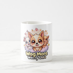 Wag Meer Zorgen Minder Mok Schattigee Puppy Coffee