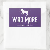 Wag meer zorgen minder rechthoekige sticker (Tas)