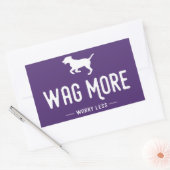 Wag meer zorgen minder rechthoekige sticker (Envelop)