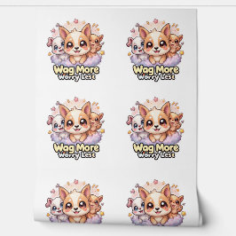 Wag Meer Zorgen Minder Schattigee Puppy Muurschild Behang