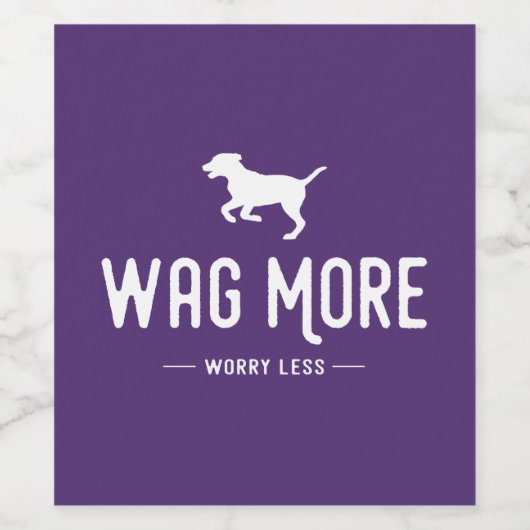 Wag meer zorgen minder wijn etiket (Enkel label)